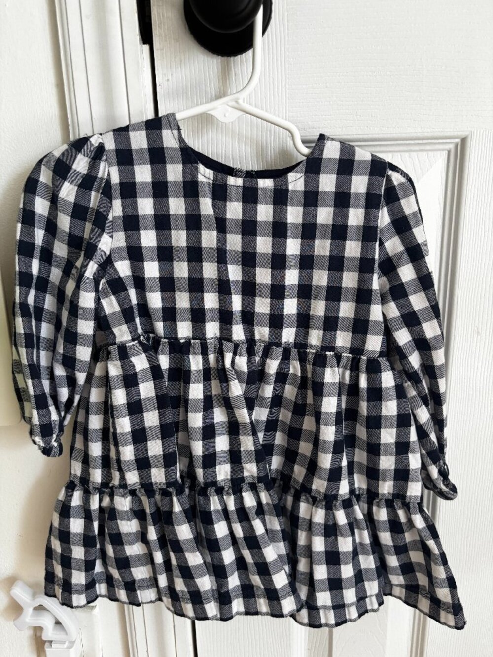 Polarn O. Pyret Navy & White Plaid Dress 1 - 1.5 years
